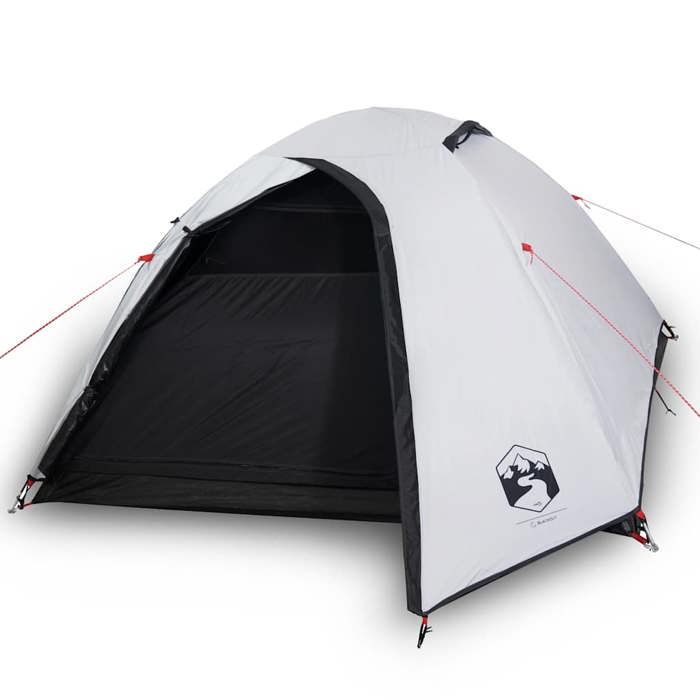 VidaXL Tente de Camping 4 Personnes, Tente d'Ombrage avec Sac, Auvent Portable avec Parois Latérales pour Randonnée, Blanc 94338