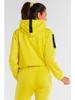 Hooded sweatshirt with shoulder patches, yellow L/XL