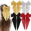 Spring Clip Glitter Layered Hair Bow Hair Pin Women Girls Sparkling Large Long Style Decorative Hairpin