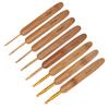 8Pcs Crochet Hooks Ergonomic Bamboo Handle Different Sizes Knitting Needles Set for Beginners