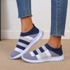 2024 Women Sneakers Fashion Women Vulcanized Shoes Slip On Flats Shoes Women Loafers Colorblock Stripes Plus Size Walking Flat