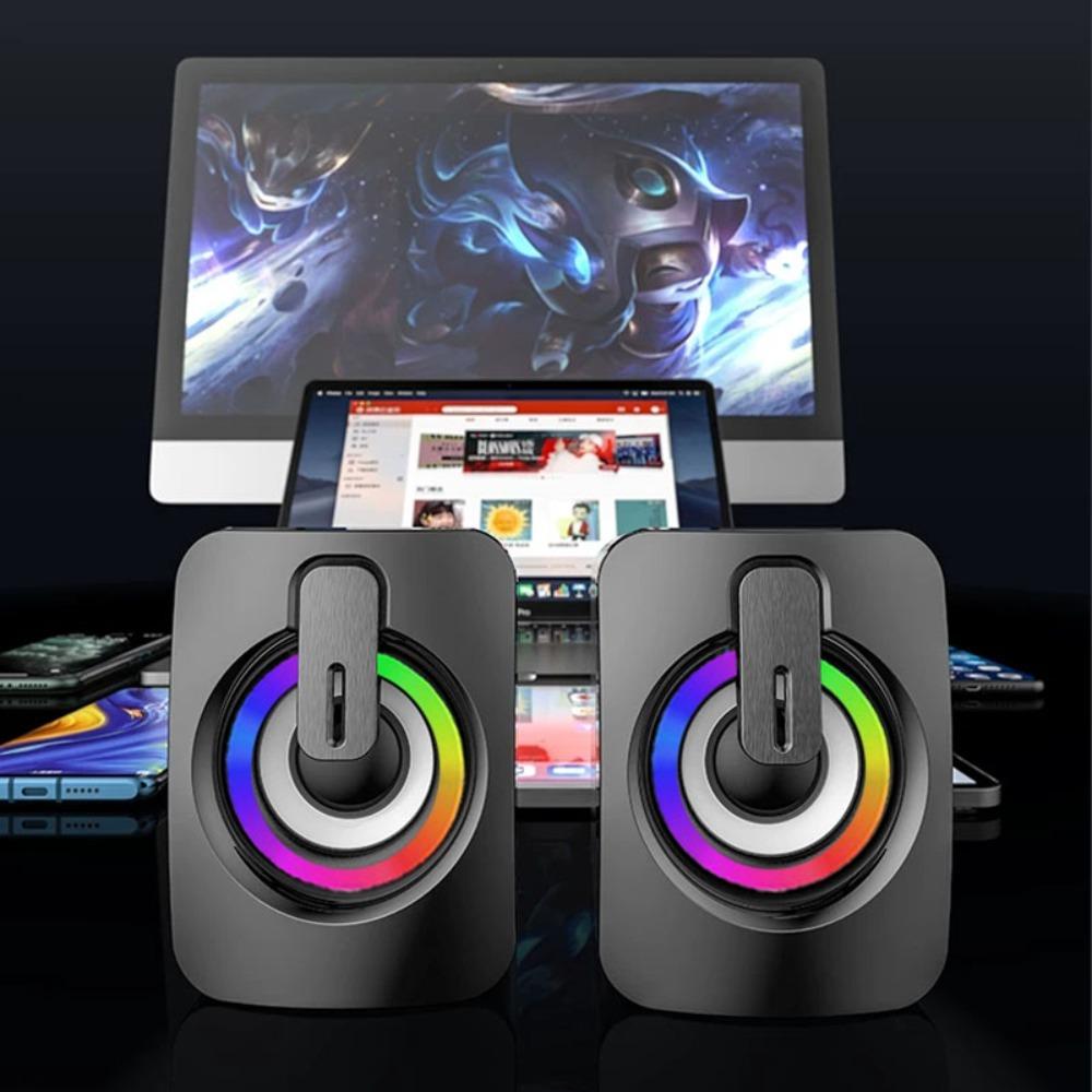 PC Sound Box Computer Speaker with Light HIFI Stereo USB Wired Speakers Durable Universal