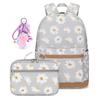Beautiful Flower Print Backpack for Girls School Bag Kids Bookbag Teen Backpack Set Daypack with Lunch Bag Mochilas Escolares