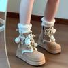 Cute Hairball Huge Good-looking Thick-soled Snow Boots Children's 2025 Autumn and Winter New Plush Warm Short Boots Fluffy Boots