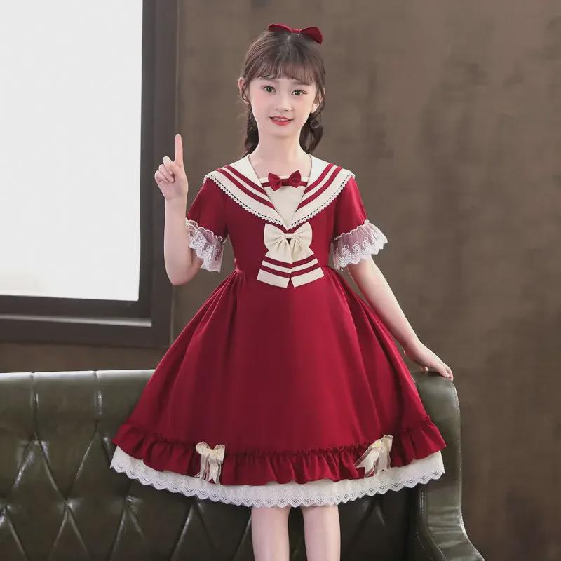 Стильное летнее платье принцессы Лолиты с короткими рукавами для девочек