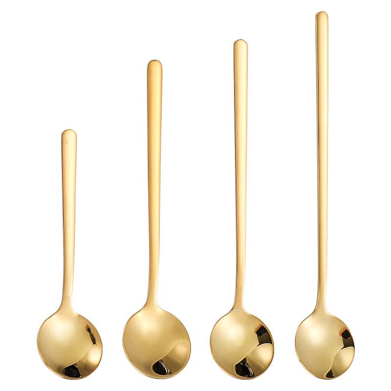 304 Stainless Steel Long Handle Spoon for Seasoning, Coffee, Milk Tea, Dessert, and Honey