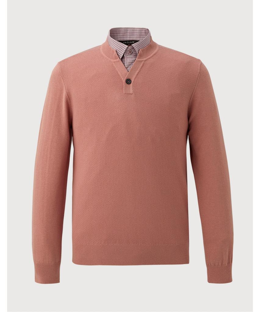 INDIAN Solid Double Collar Polo Knit_Miebp4Sc401