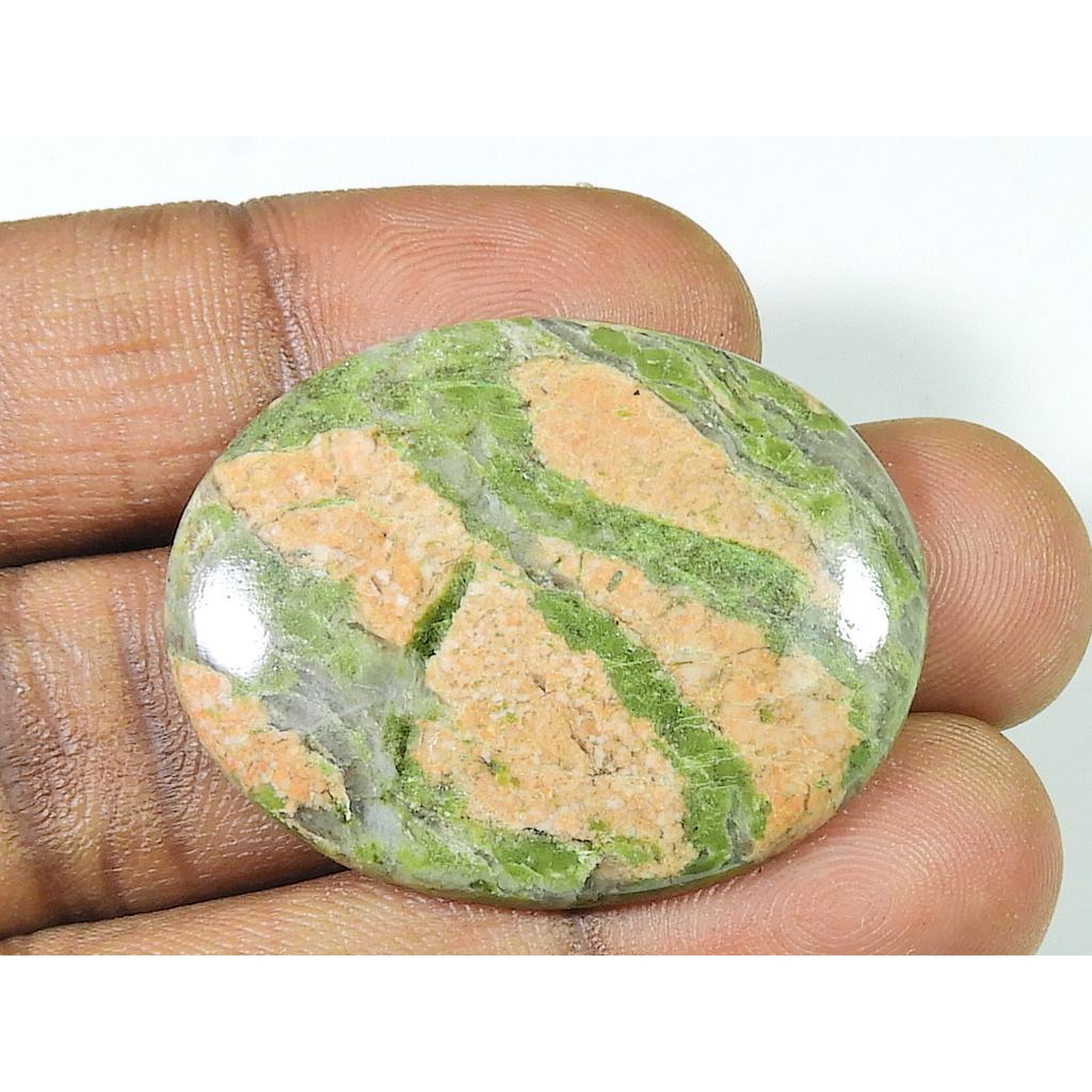 Натуральный унакит овальной формы кабошон лечебный кристалл россыпью драгоценный камень 29X47X4MM SK-1467