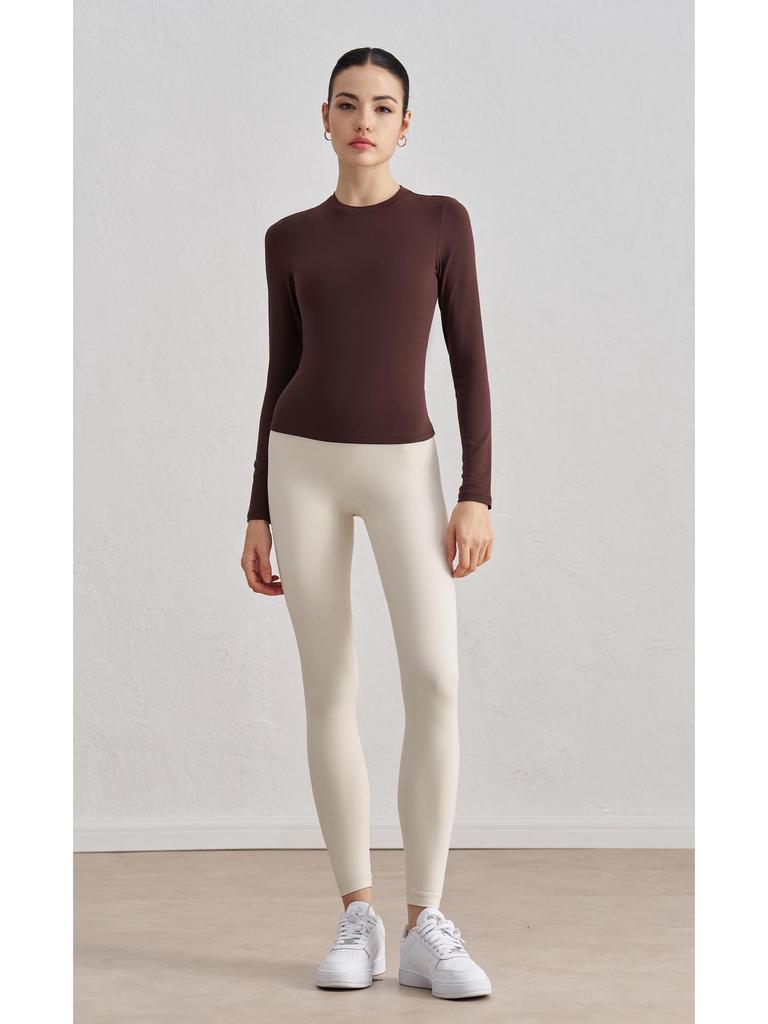 SNU Осенний свитшот с круглым вырезом, облегающий топ для йоги - Ощущение обнаженности, с длинным рукавом, фитнес базовый слой