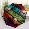 How to Train Your Dragon Print Automatic Open Close Umbrella, Portable Foldable Umbrella, for Outdoor Commute Camping Trip, Ideal Birthday Gift