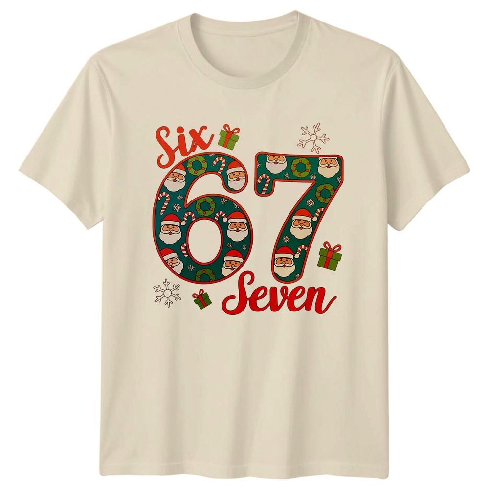 Christmas TShirt Santa Claus Xmas Tee Funny Meme Six Seven 67 Novelty Festive4