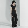 Женские черные рваные джинсы High Street Loose Straight Wide-Leg на лето