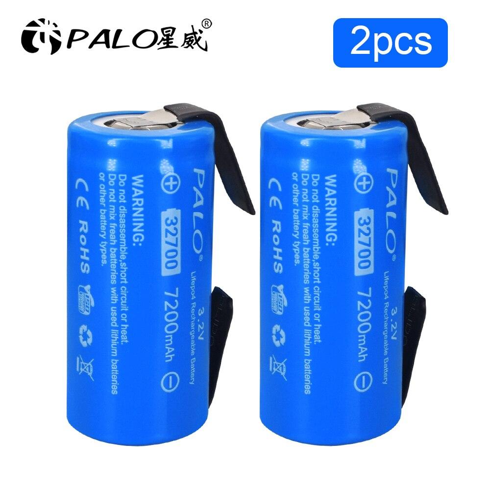 PALO 3.2V 7200mAh 32700 LiFePO4 Battery 35A Continuous Discharge Maximum 55A High Power Battery DIY Nickel Sheets For Flashligt