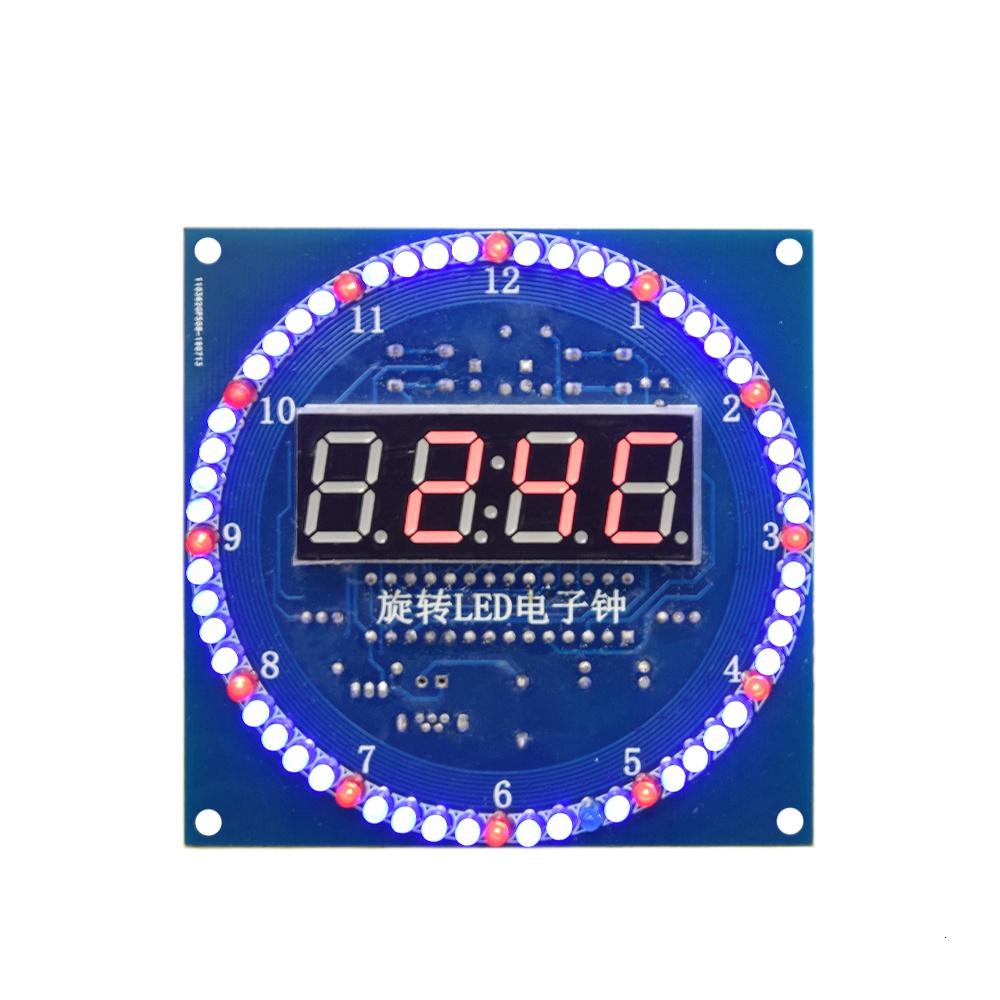 TZT Rotating LED Display Alarm Electronic Clock Module Water Lamp DIY Kit Light Control Temperature DS1302 C8051 MCU STC15W408AS