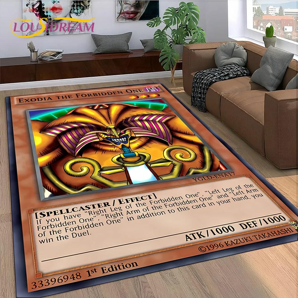 2025 New Yu-Gi-Oh Blue Eyes Dragon Monster Gold Card Cartoon Game Carpet Rug for Bedroom Living Room Home Sofa,Decor Floor Mat