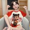 Boys Pajamas Set Short Sleeve Modal Cotton Sleepwear Teens Lightweight Breathable Home Wear