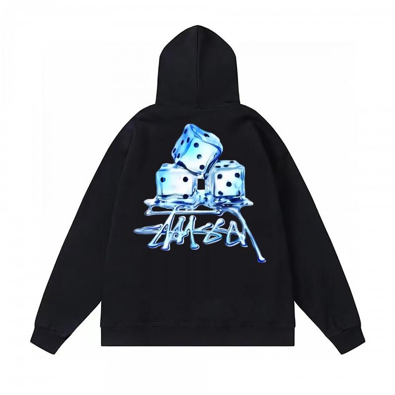 Худи Stu Streetwear Зимняя теплая хлопковая толстовка на флисе с принтом букв Свободный крой Мужская