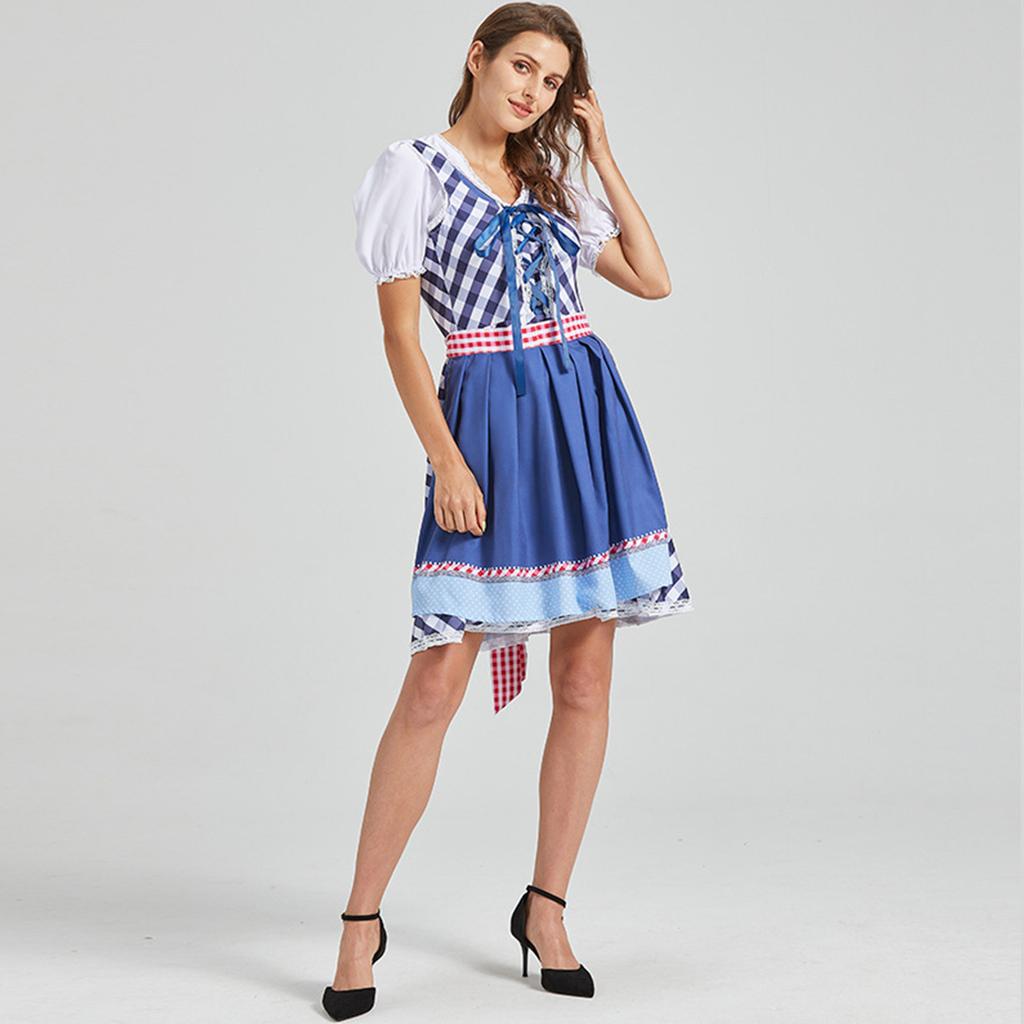 Женское повседневное пивное платье с коротким рукавом и спущенным плечом, баварская женская одежда
