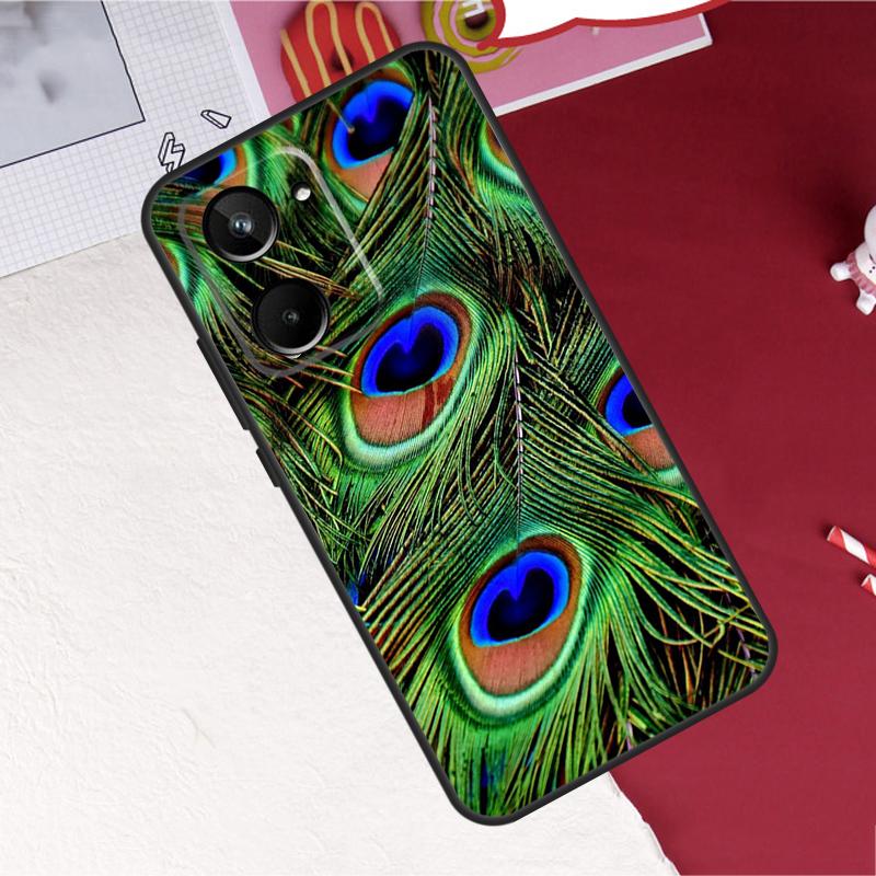 Чехол с узором «Павлин» для Realme GT7 Pro 15 10 11 12 13 14 Pro Plus C67 C65 C63 C61 C55 C53 C51 C35 C75 C71