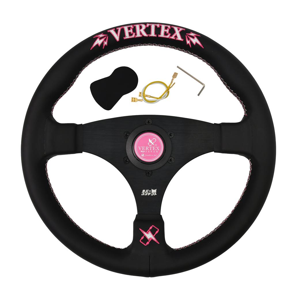 Vertex Универсальный Кожаный Руль для Автомобиля Алюминиевый Сплав Вышивка Гоночный Модифицированный Детали Интерьера Drift Спортивный Руль