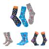 1 Pair of Cotton Blend Fashionable  Mid-calf Socks Spotted Dog Colorful Fireworks Pattern Comfortable Wearing In All Seasons