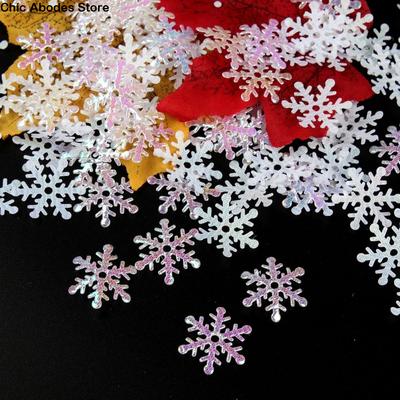 Креативные разноцветные рождественские снежинки Конфетти Блестки 1,5 см/2 см/3 см Искусственные снежинки DIY Снежинки-пайетки Новый год
