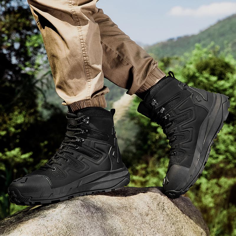 Fashion Men Hiking Shoes Male All-match Motocross Boots Outdoor High Top Men's Sneaker Hunting Work Safty Boot High Quality Ankle Boots