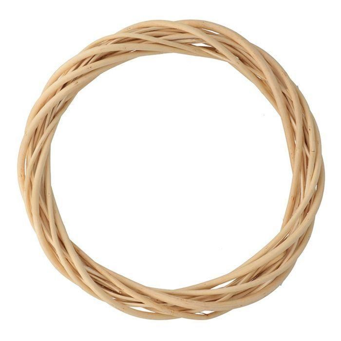 4 couronnes décoratives en osier 25 cm