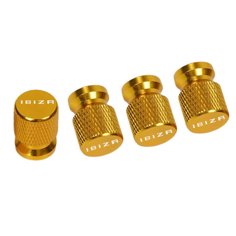 rldf3 4pcs Car CNC Aluminum Tire Valve Air Port Stem Cover Caps For SEAT IBIZA Accessories