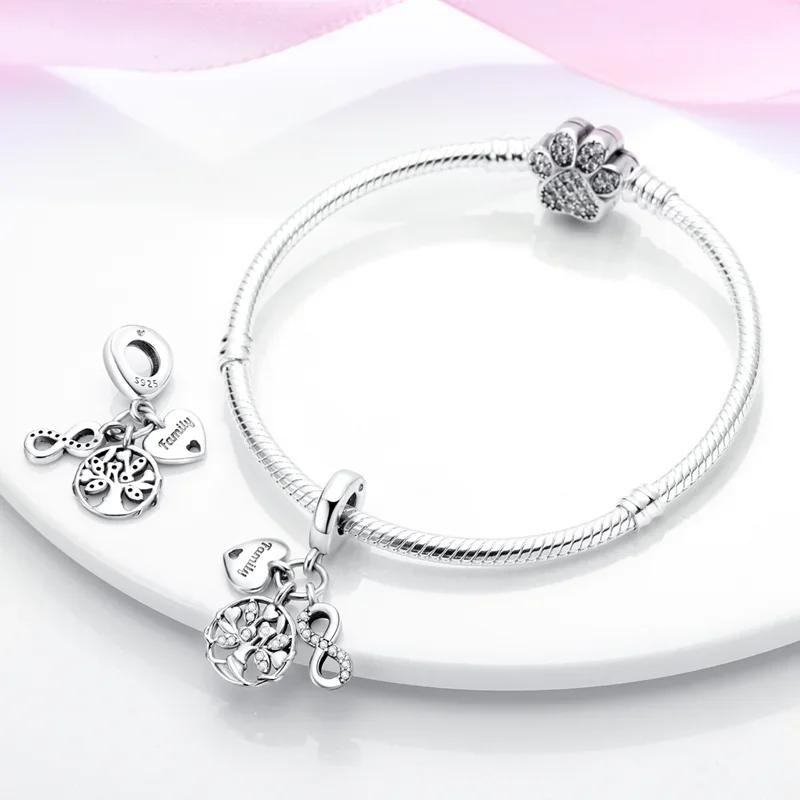 Charms Plata Eternal Symbol Life Tree Heart Beads Fit Original Bracelets Charms For Women Jewelry Diy Making Gifts