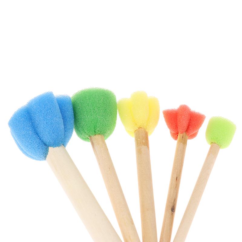 Kids Toddler Sponge Stamp Brush Kits Flower Drawing Toys For Children Paint Art