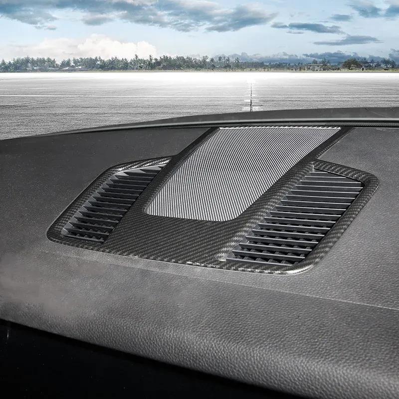 Car Console Dashboard Panel Middle Air Condition Vent Cover Frame Trim Carbon Pattern Accessories For Porsche Cayenne 2018-