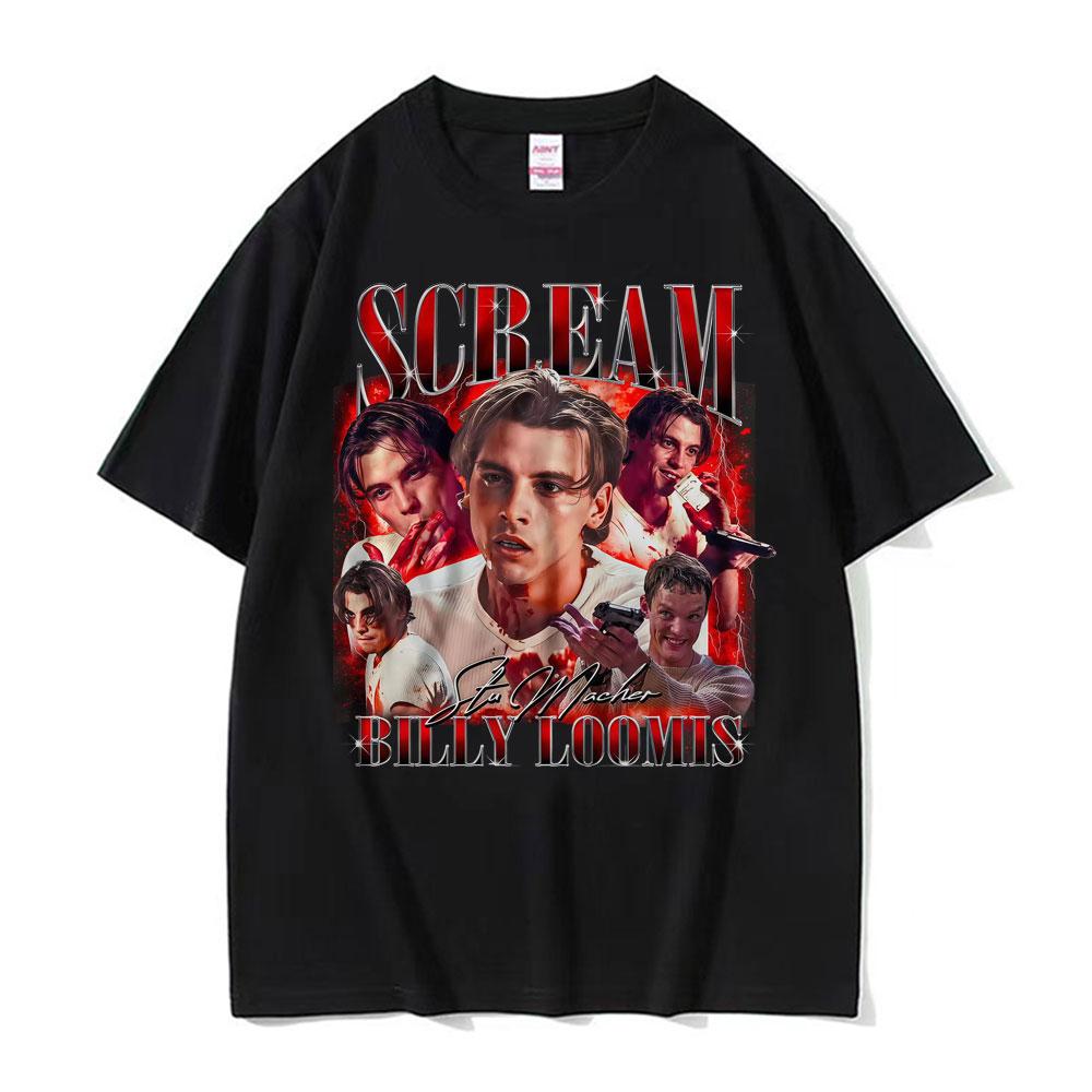 Retro Scream Movie Billy Loomis Graphic Tshirt Unisexs Clothing Fashion Hip Hop Classic T Shirts Unisex Oversized T Shirt Streetwear