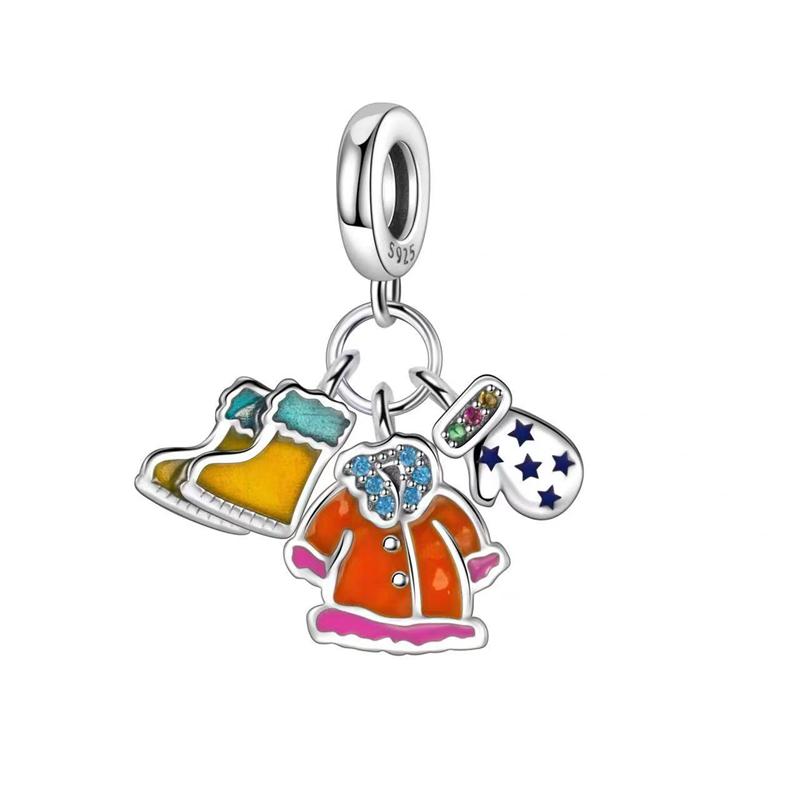 Новинка Рождественские Подвески Шармы Бусины Подходят для Браслета Бангла Ожерелья Брелока Женские Роскошные DIY Ювелирные Изделия Вечеринка Фестиваль Подарки