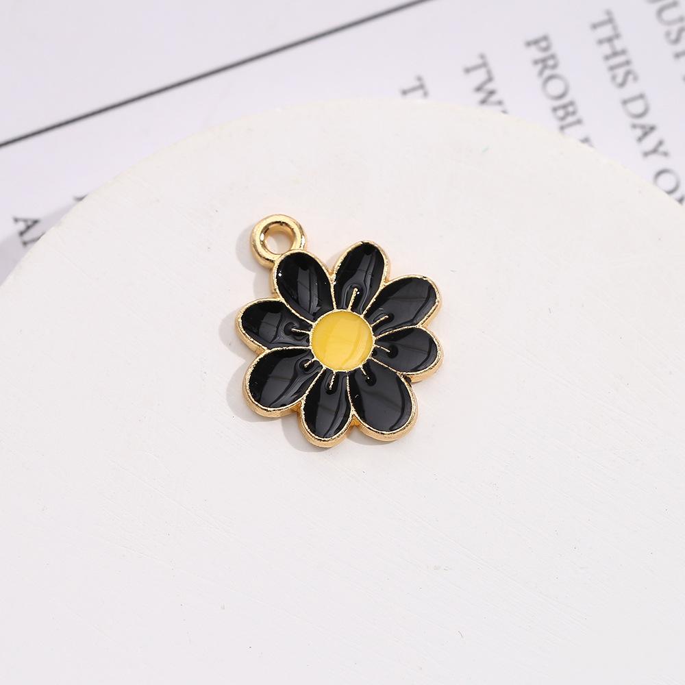 Подвеска из цинкового сплава с цветной каплей в виде подсолнуха и маленькой ромашки, браслет, ожерелье, аксессуары для подвески