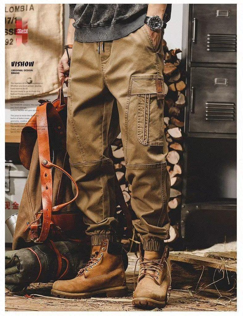 Men's Retro Heavyweight Wide-Leg Overalls – Large, Loose-Fit Casual Pants for Autumn