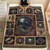 Crow Print Flannel Blanket, High quality Comfortable for All Seasons, Home Decor, Warmth and Comfort, Perfect for Christmas Gifts48