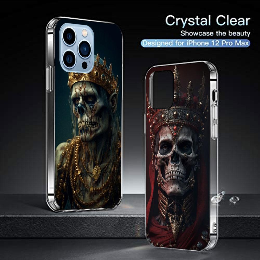 Crown Skeleton Emperor Cases Phone Case For Iphone 17E 16E 17 Air 16 Pro Max 15 Pro 14 Plus 11 13 12 Mini Cover Cases Compatible