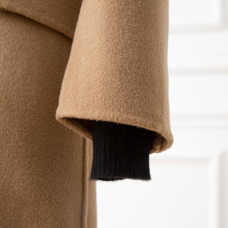 Женское пальто из 100% шерсти TIDENOVEL Осеннее шерстяное длинное пальто Ручной работы Пальто-бушлат Зимняя теплая шерстяная длинная куртка Пальто