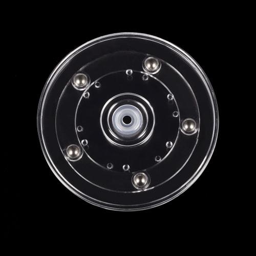 uxcell Turntable Holder, Display Rotating Stand with Steel Ball Bearings, Lazy Susan for Kitchen Corner Cabinets, 100mm, Clear, Pack of 2