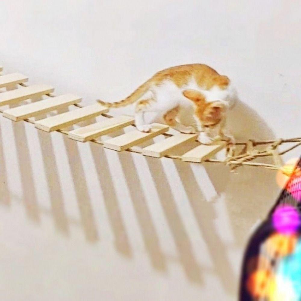 Деревянная когтеточка для кошек, настенная когтеточка для кошек, сизалевая веревка, игровая лестница для кошек