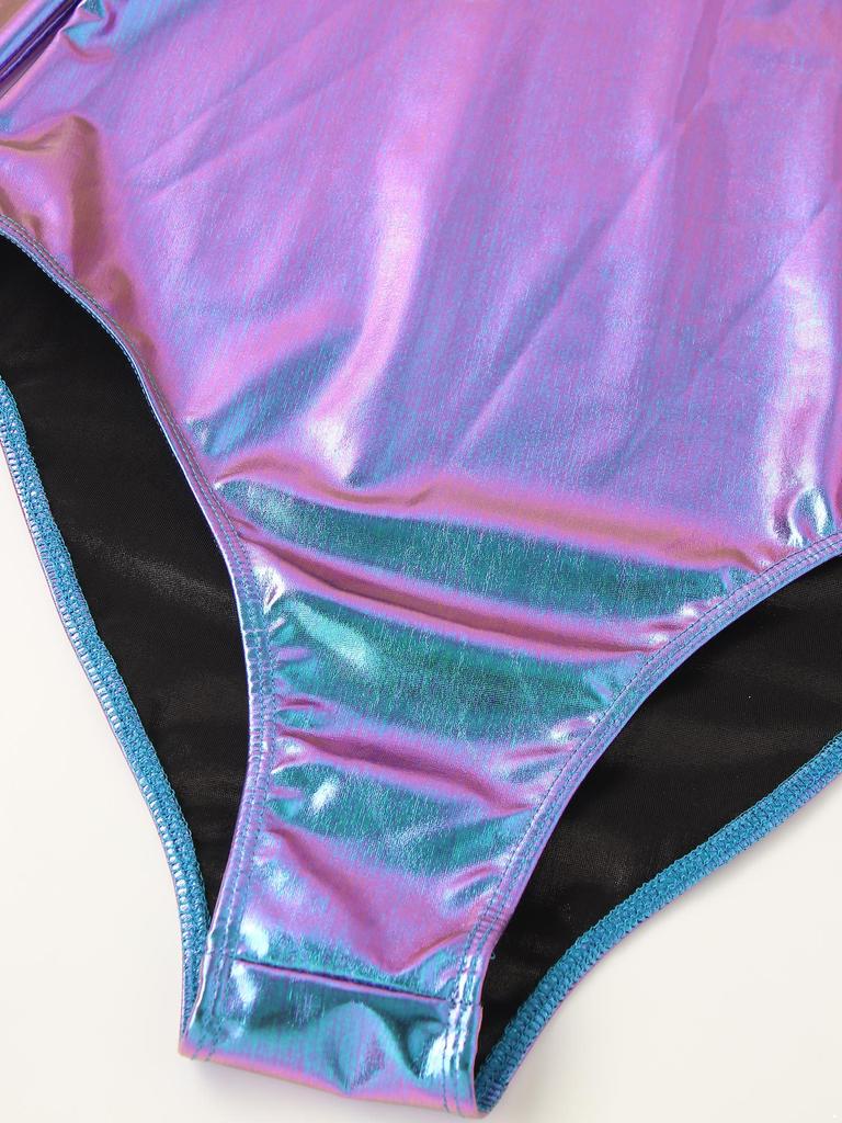 Женский длинный рукав гимнастический балетный купальник танцевальный облегающий костюм