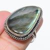 Натуральный драгоценный камень лабрадорит, ручная работа, серебряное ювелирное кольцо 925 пробы, размер 7 l3u77