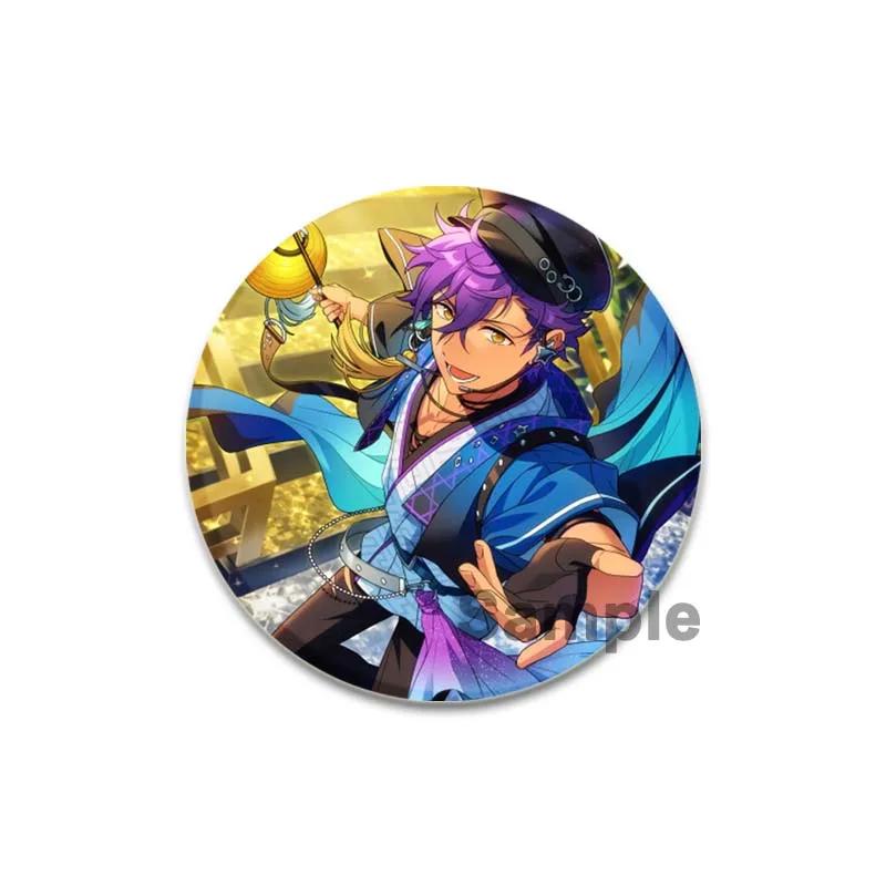 32/44/58mm Ensemble Stars Idol Brooch Round Cartoon Cosplay Badge Adonis Otogari Icons Lapel Pins for Backpack Gift Accessory