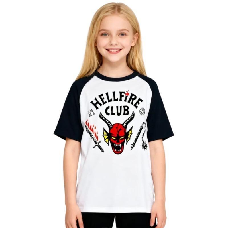 Мальчики Девочки Очень Странные Дела Адское Пламя Печатный Модный Кинопечать Футболка Топ