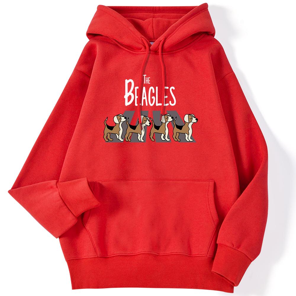 Осенняя женская толстовка с капюшоном The Beagles Simplicity Printing Pullover Свободная теплая толстовка с капюшоном Удобные эластичные топы Kawaii Женская уличная одежда