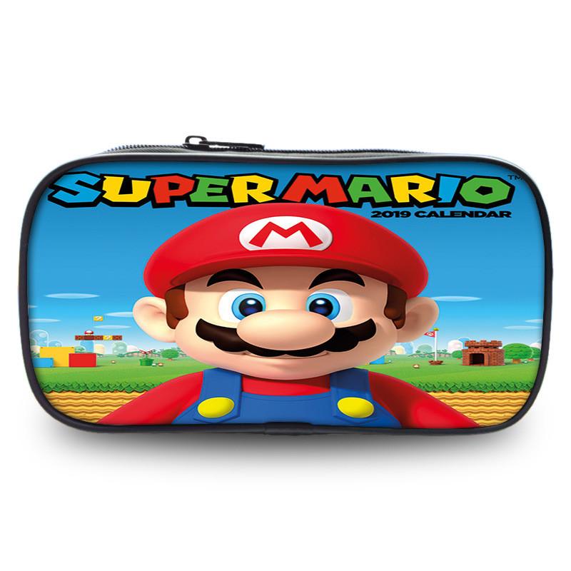 Пенал Super Mario Большой вместимости Полиэстер Детский Органайзер для Канцелярских Принадлежностей Для Учеников