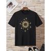 Sun Graphic Print T-Shirt for Men's Casual Crew Neck Short-Sleeve Fashion Summer T-Shirts Tops, Regular and Oversize Tees