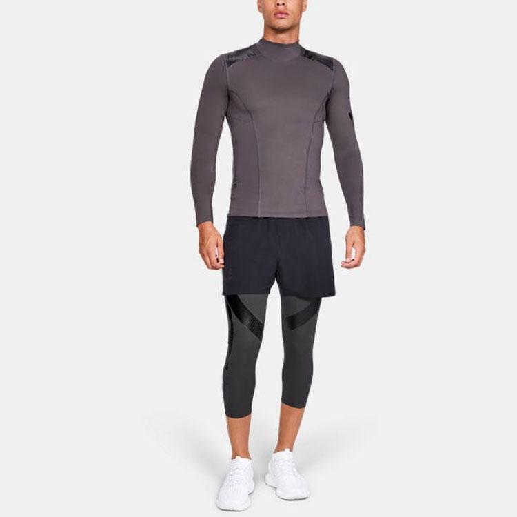 Under Armour Тренировочные компрессионные брюки Perpetual Superbase с застежкой на три четверти для фитнеса, мужские низы, серые 1321010-020