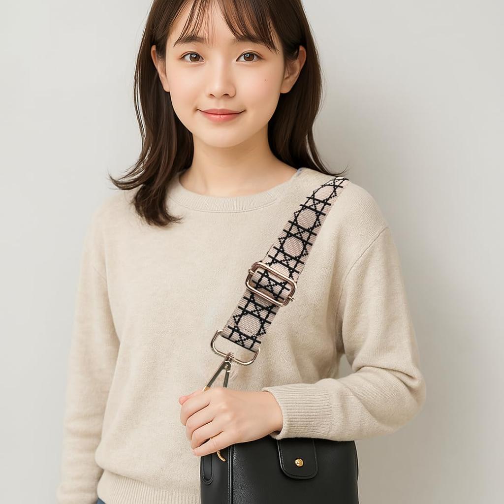 Purroo Регулируемый Толстый Плечевой Ремень для Сумок, Крепится Одиночным Ремешком, Заменяет Плечевой Ремень (слоновая кость)